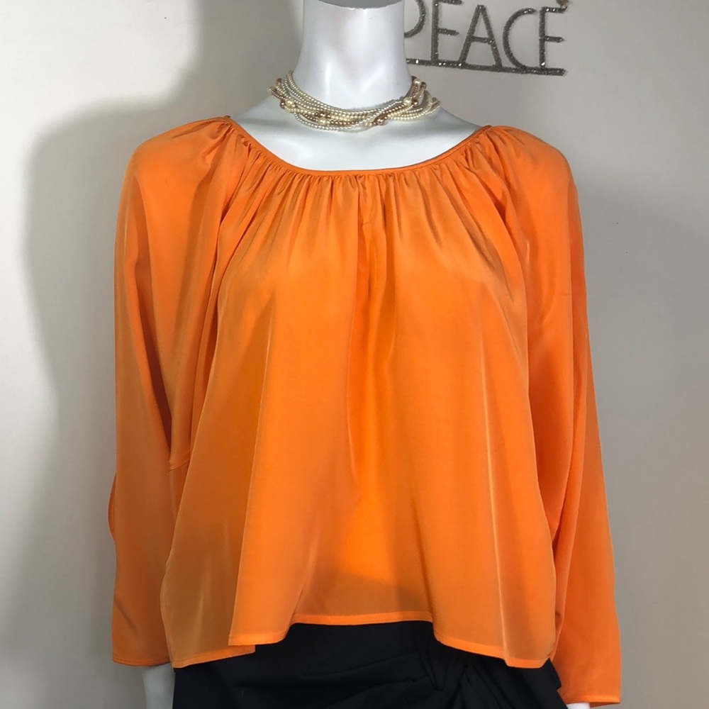 Jay Godfrey Orange Silk Top 2 - Boho Chic